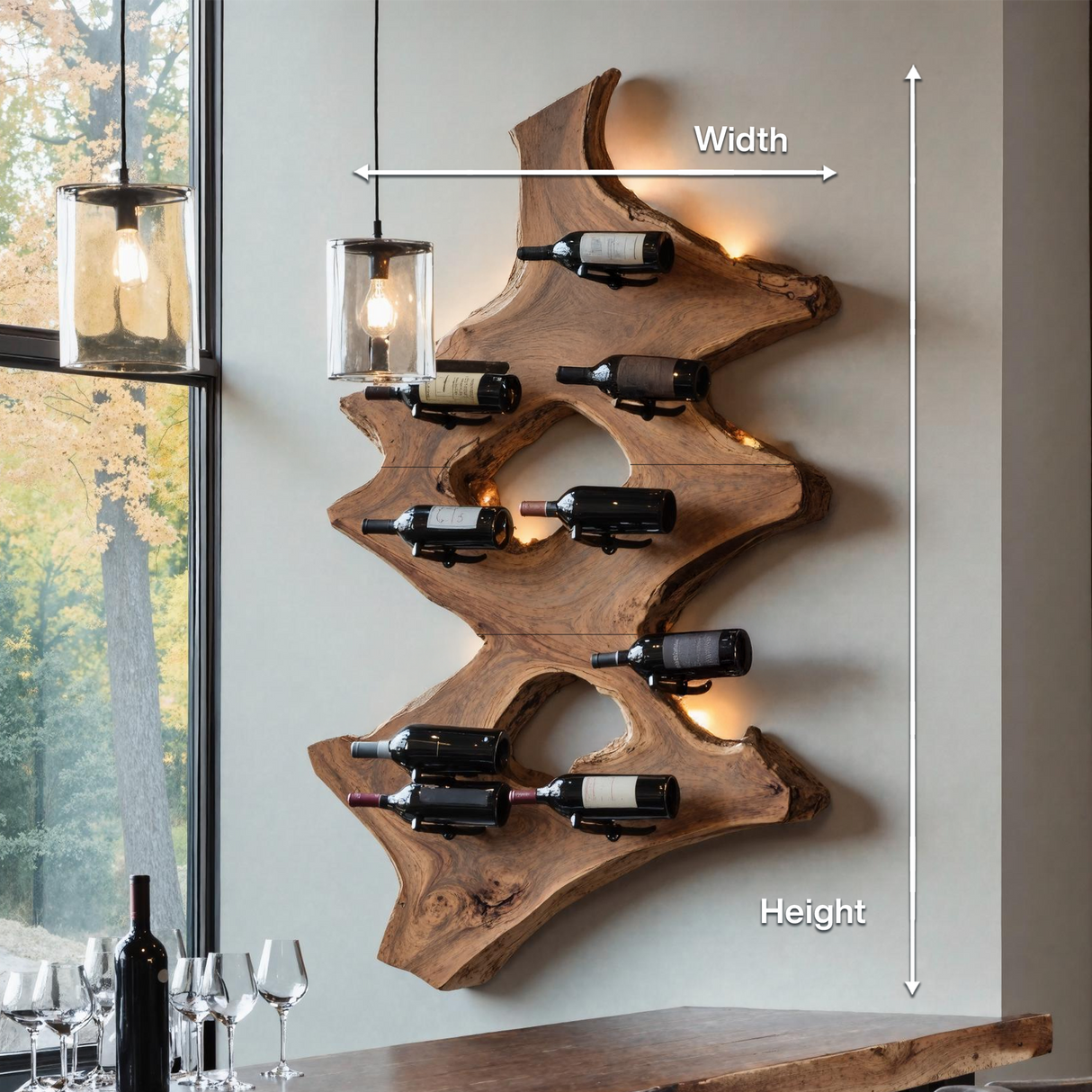 Mid Century Wine Stand For Kitchen Home Bar Display