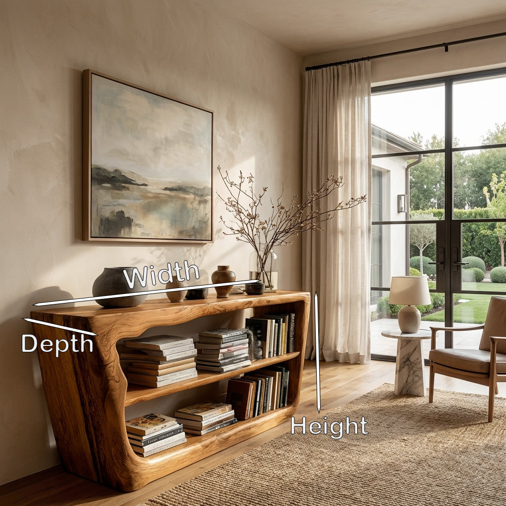Minimalist Wooden Console Table For Living Room Storage