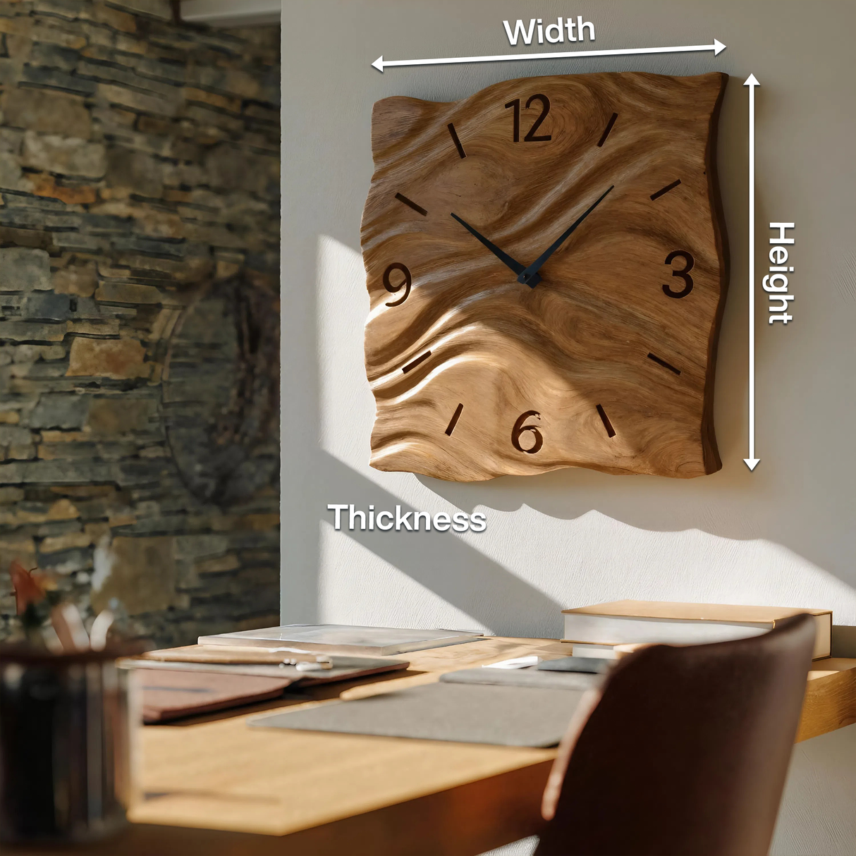 Contemporary Handcrafted Wall Clock For Living Room Interior