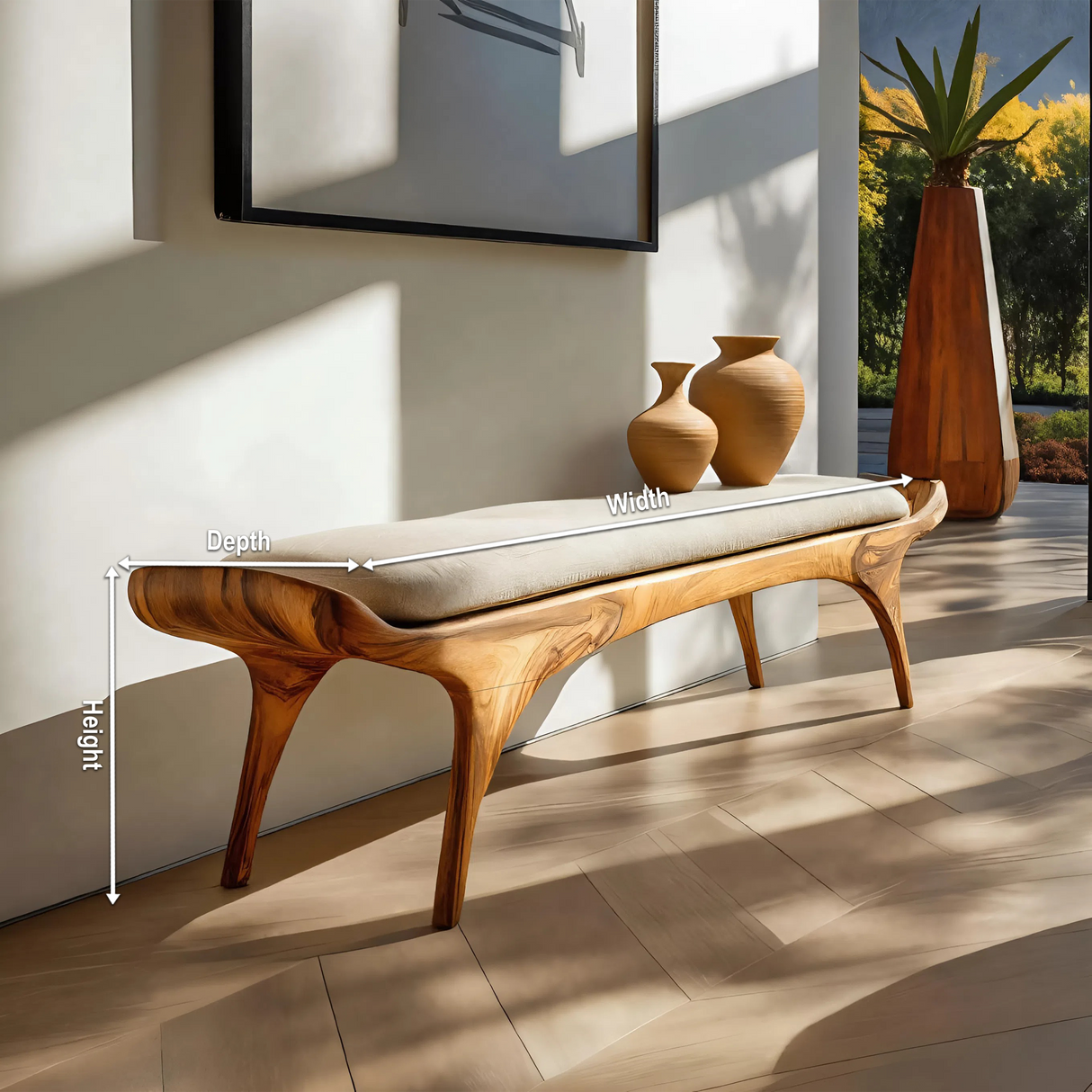 Contemporary Statement Bench For Entryway Or Home Interior