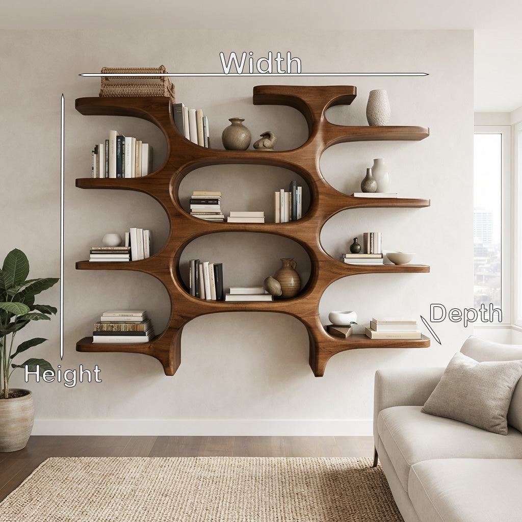 Modern Farmhouse Wooden Wall Shelf For Cozy Living Room