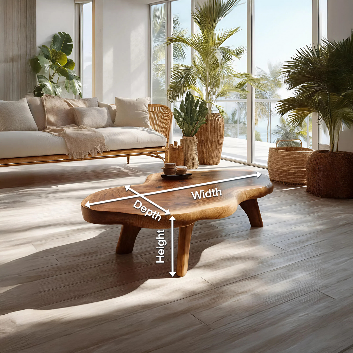 Farmhouse Solid Wood Coffee Table For Living Room Furniture
