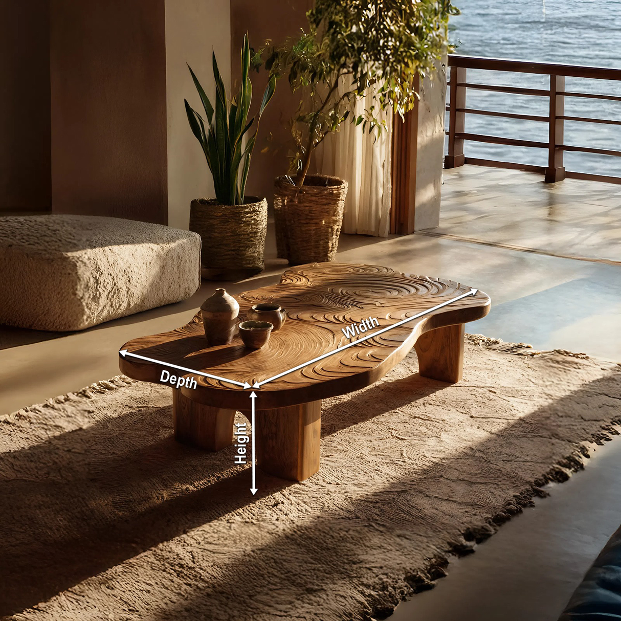 Handcrafted Abstract Coffee Table For Entryway Design