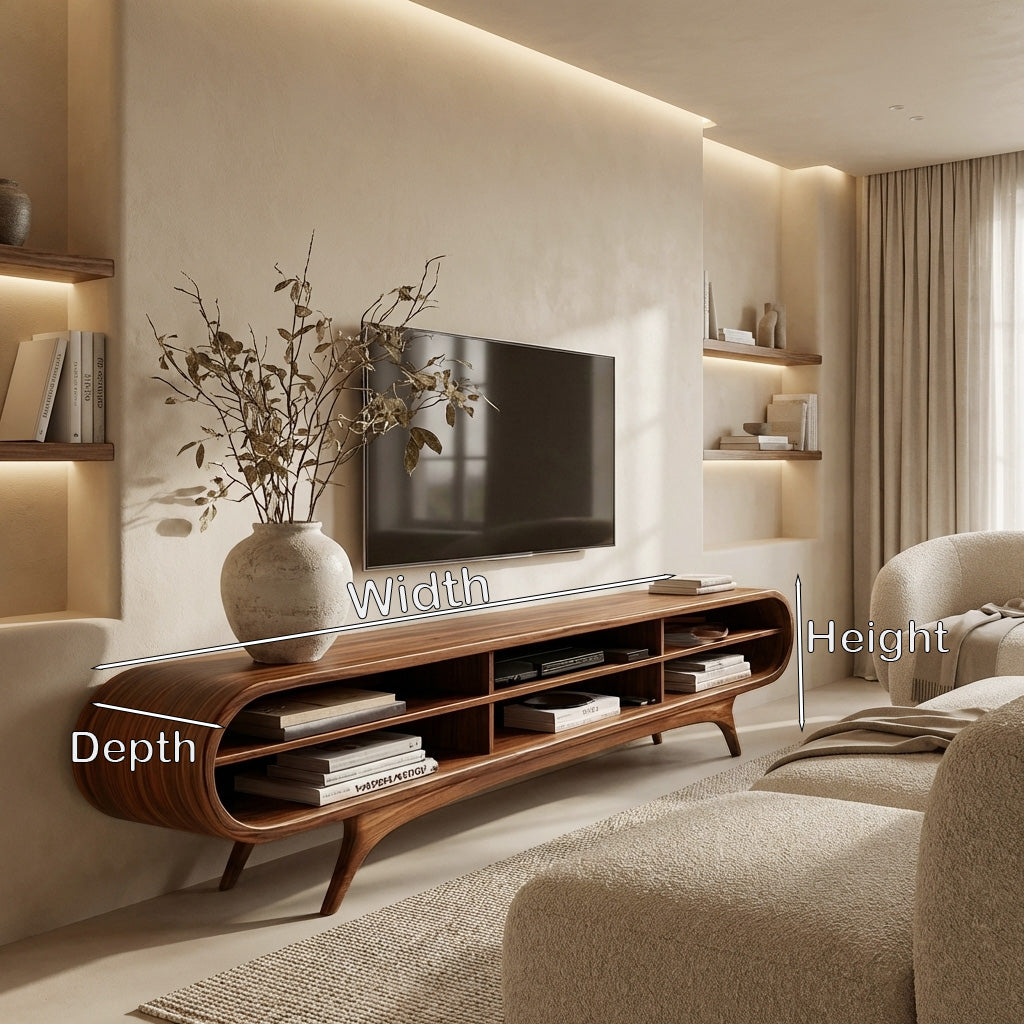 Scandinavian Natural Wood TV Cabinet For Living Room Interior