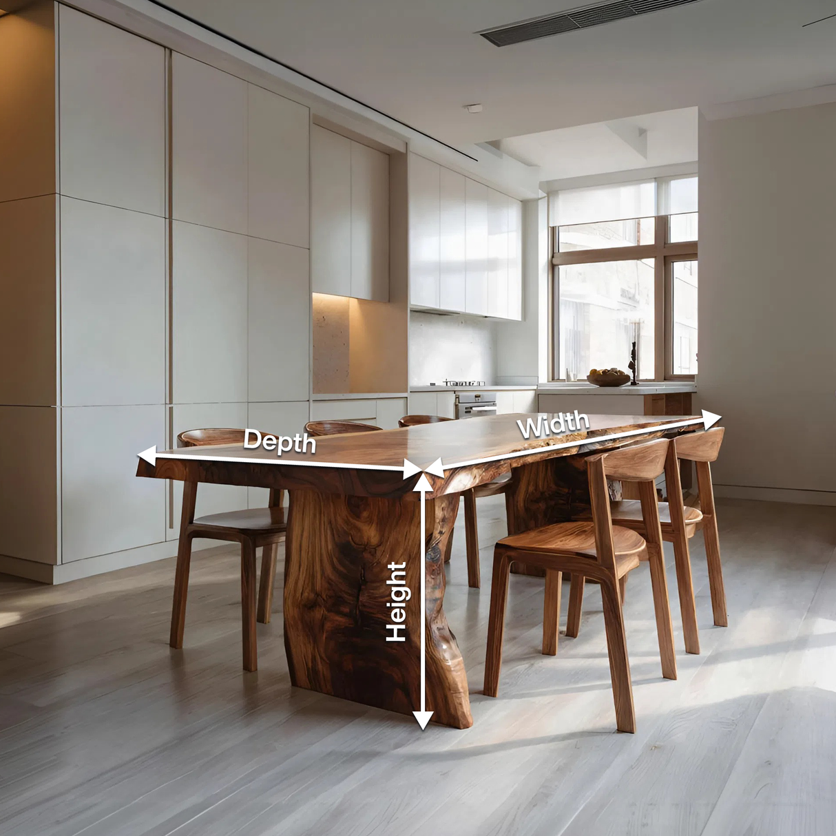 Rustic Live Edge Dining Table For Dining Area