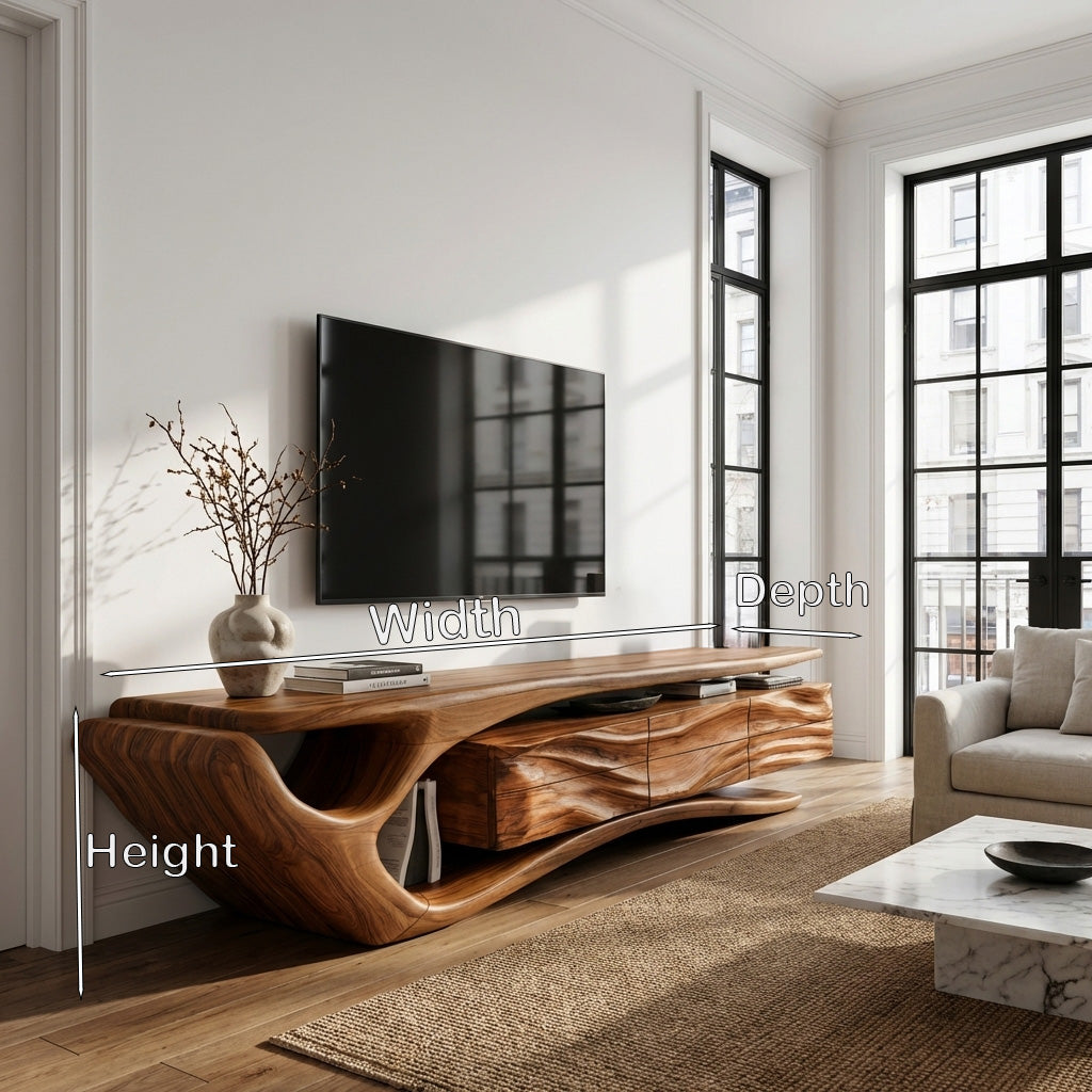 Mid Century Wooden TV Cabinet For Elegant Space