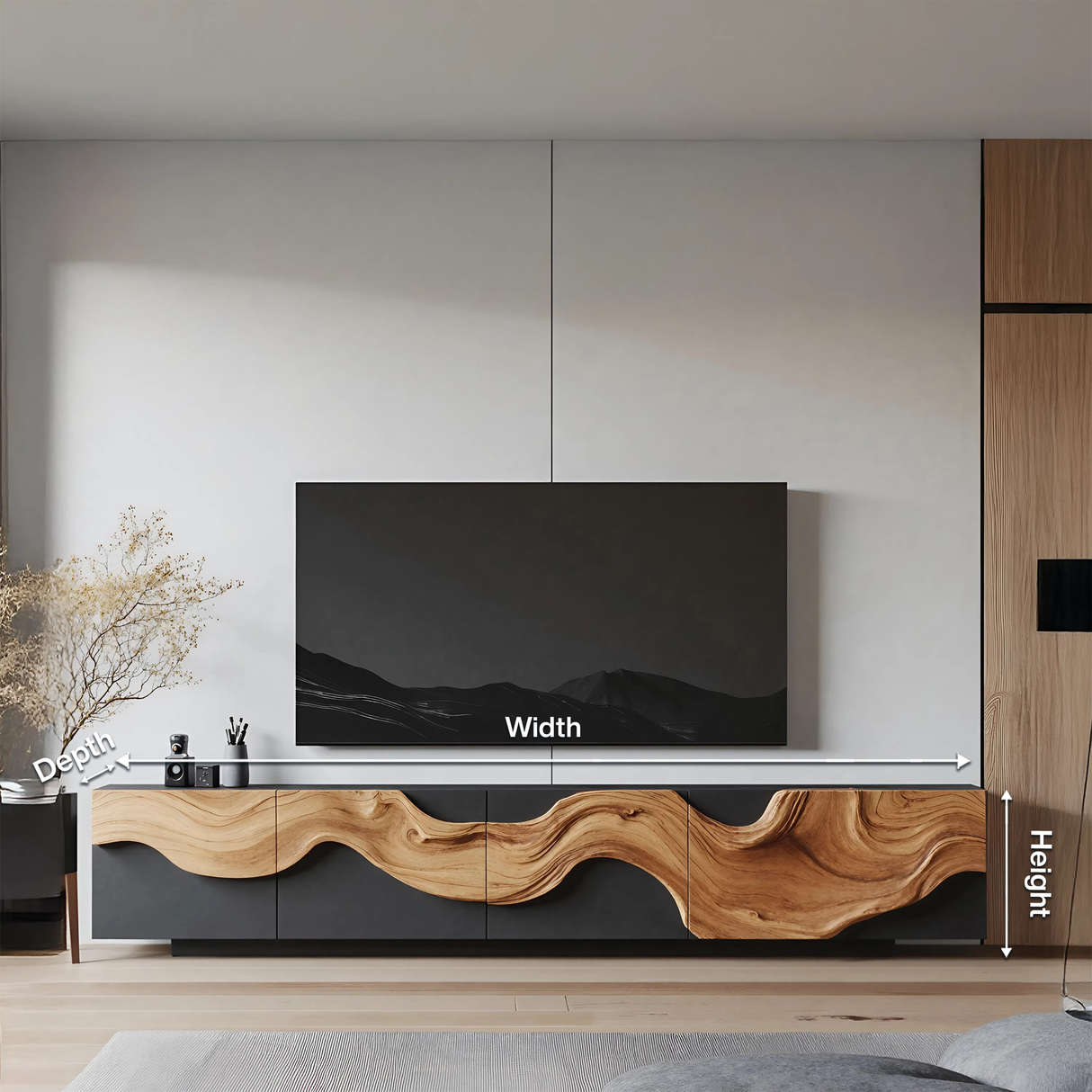 Farmhouse Media Console Cabinet For Living Room