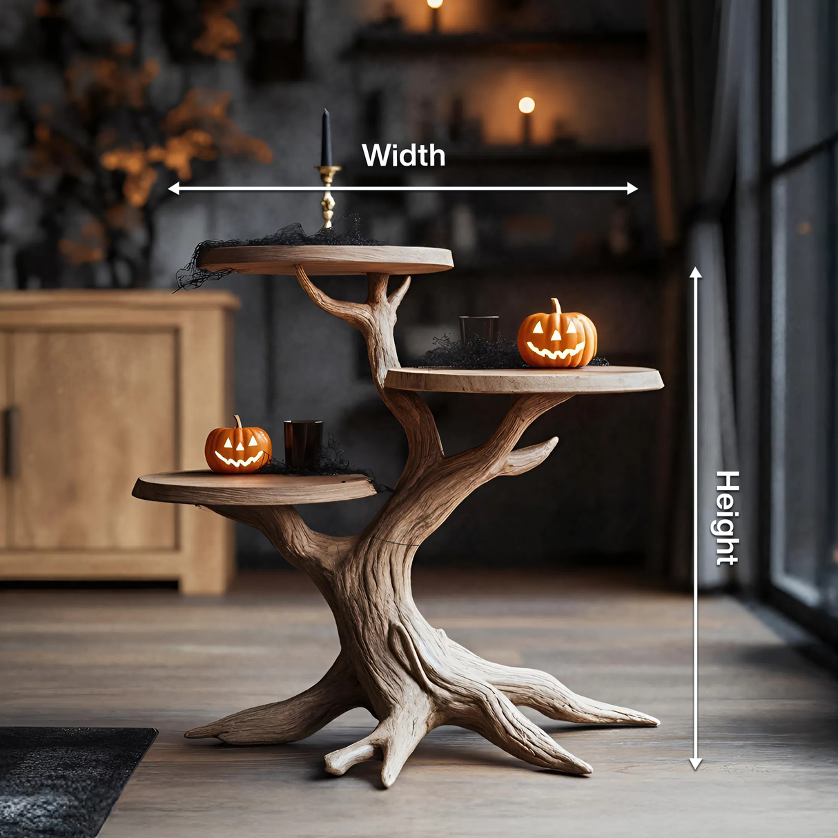 Rustic Round End Table For Entryway Design Pumpkin Halloween Furniture