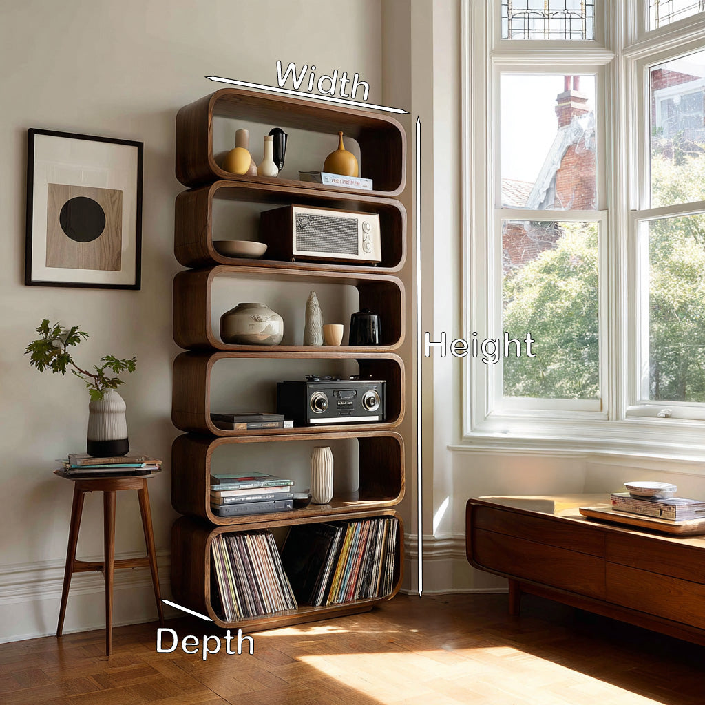 Contemporary Wooden Standing Shelf For Living Room Decor