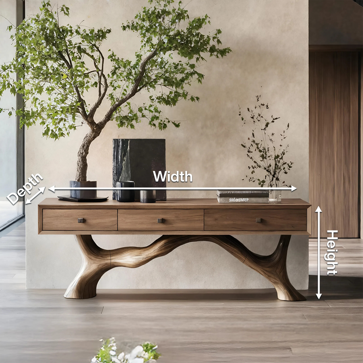 Handcrafted Live Edge Entryway Table For Entryway Rustic Style