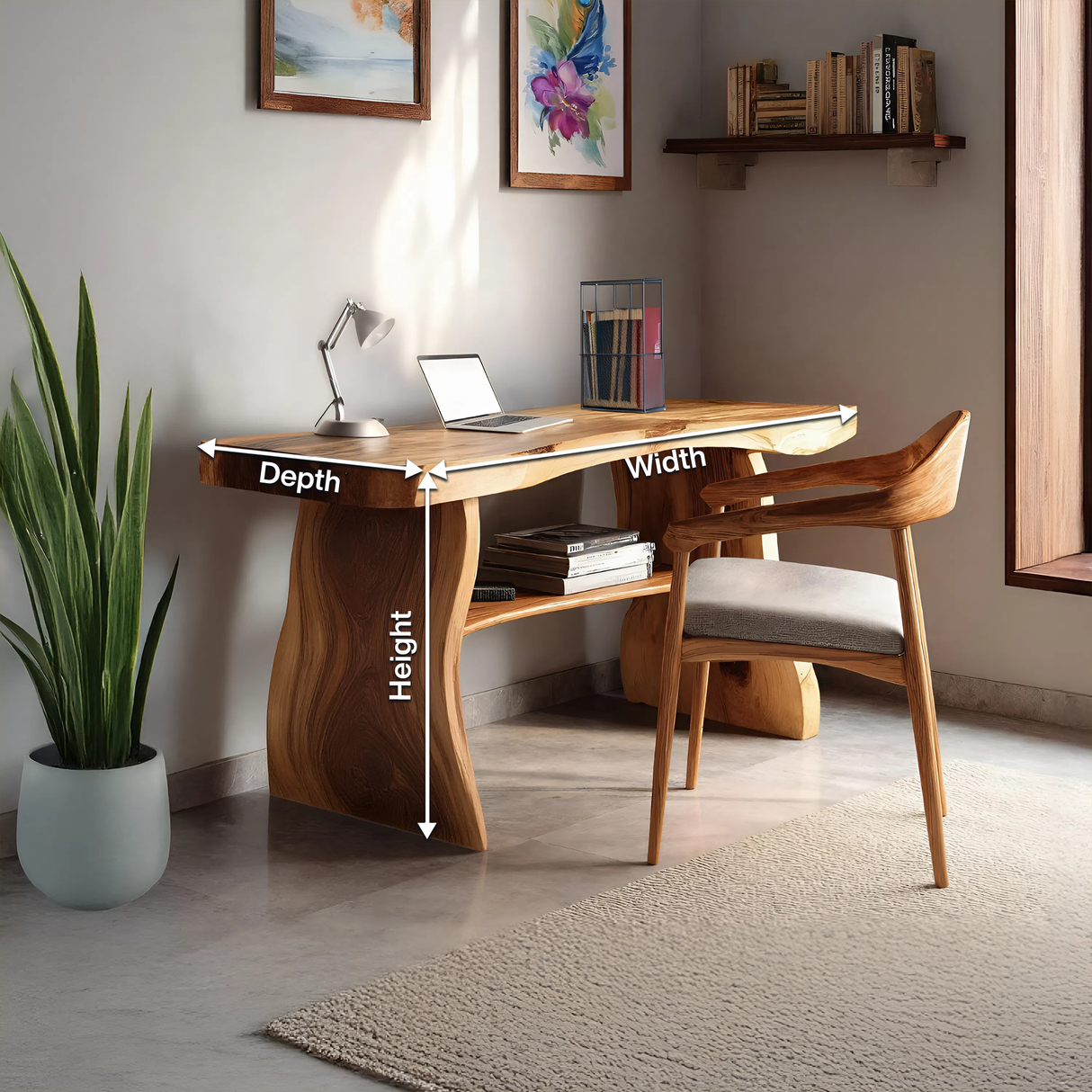 Modern Solid Wood Desk For Minimalist Home Office Design