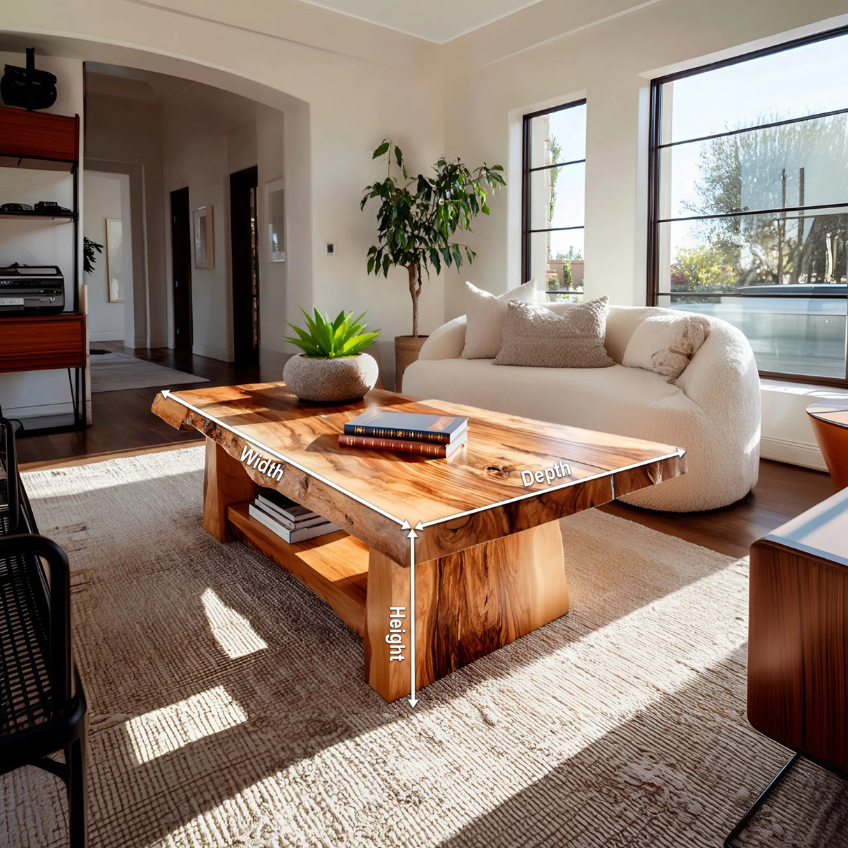 Modern Low Coffee Table With Storage Space For Home
