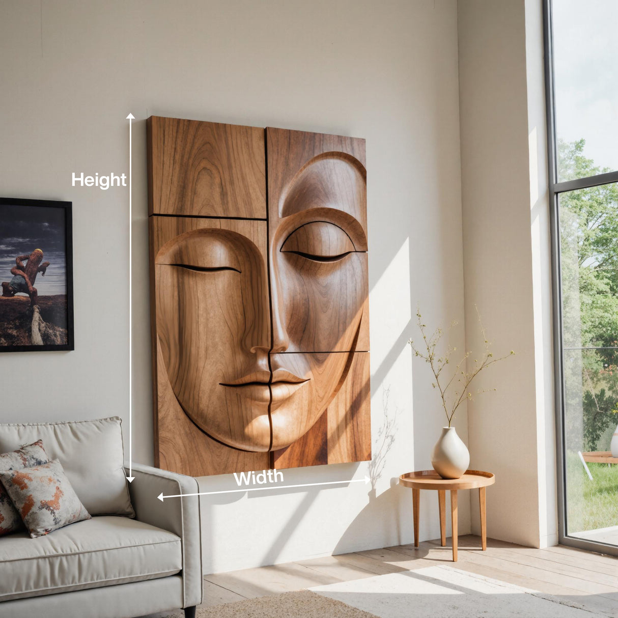Modern Buddha Face Wall Art Living Room Entryway