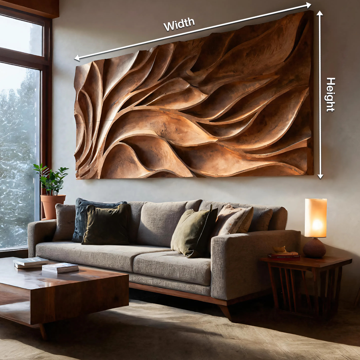 Abstract Carved Wall Art Sculpture For Living Room Decor