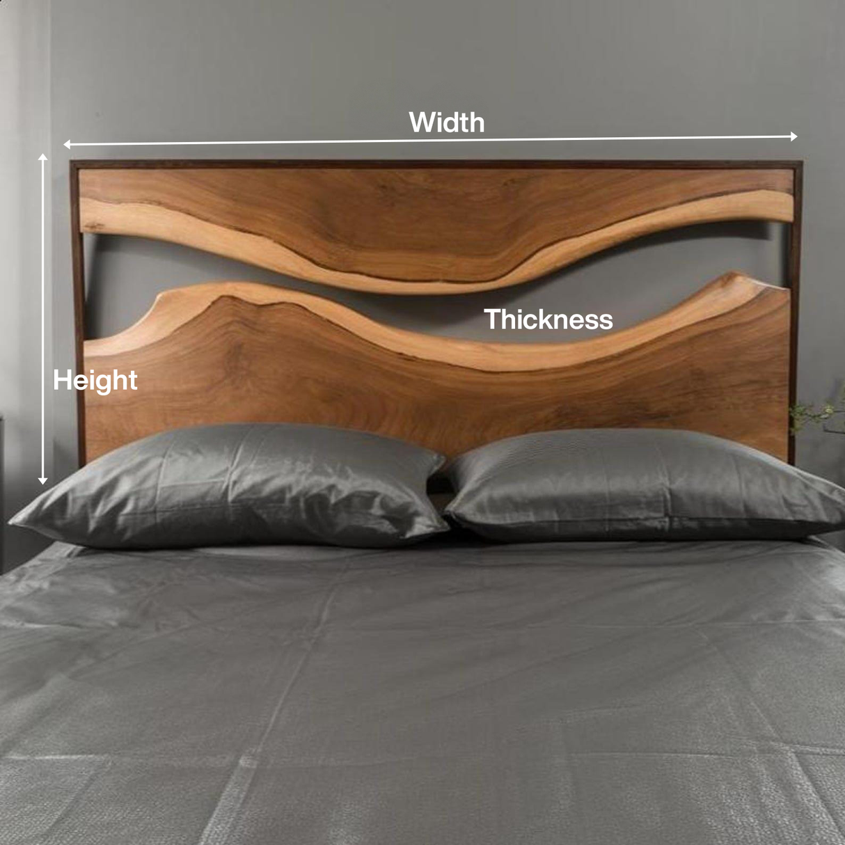 Artistic Live Edge Headboard For Bedroom Centerpiece