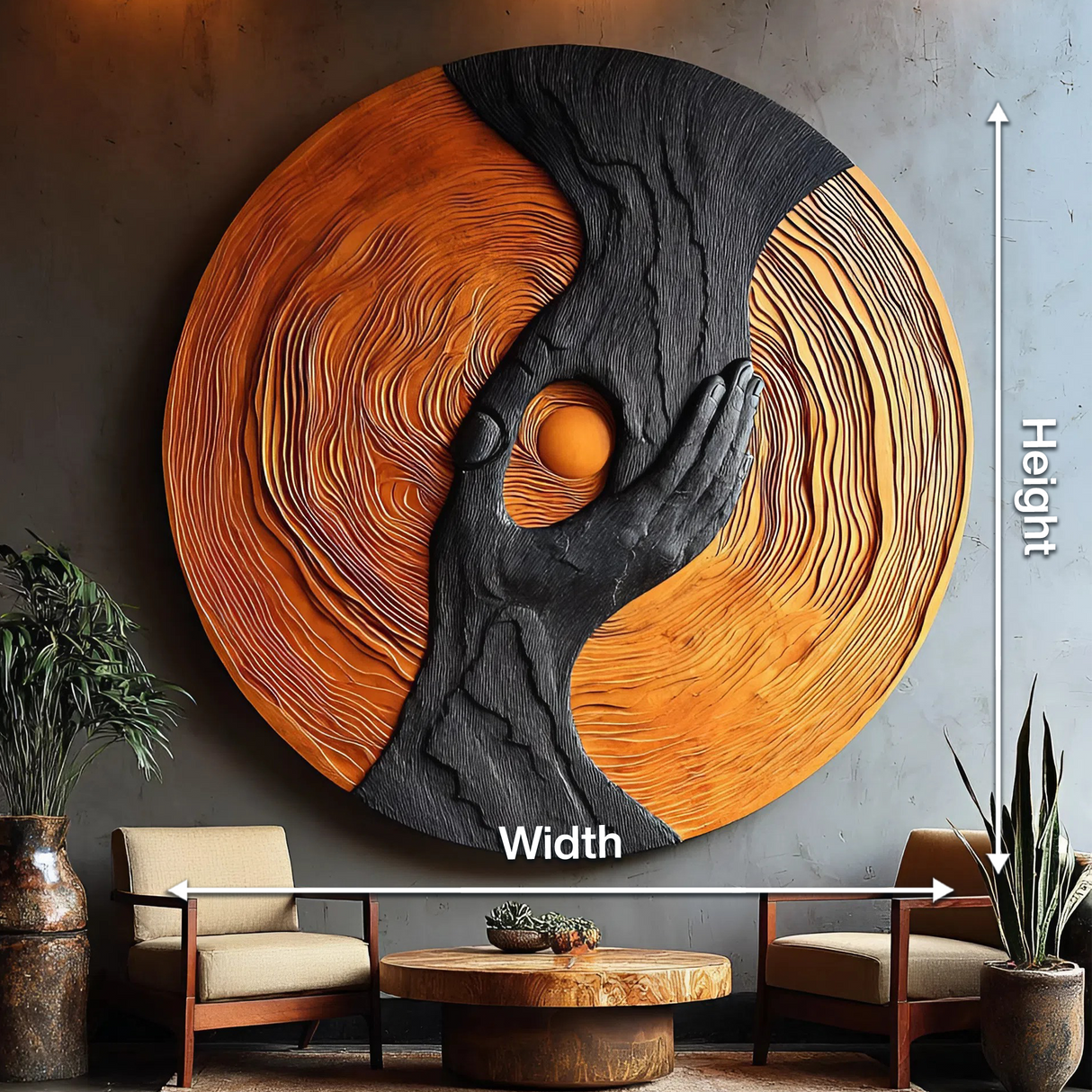 Modern Solid Wood 3D Sculpture Wall Art For Entryway Decoration