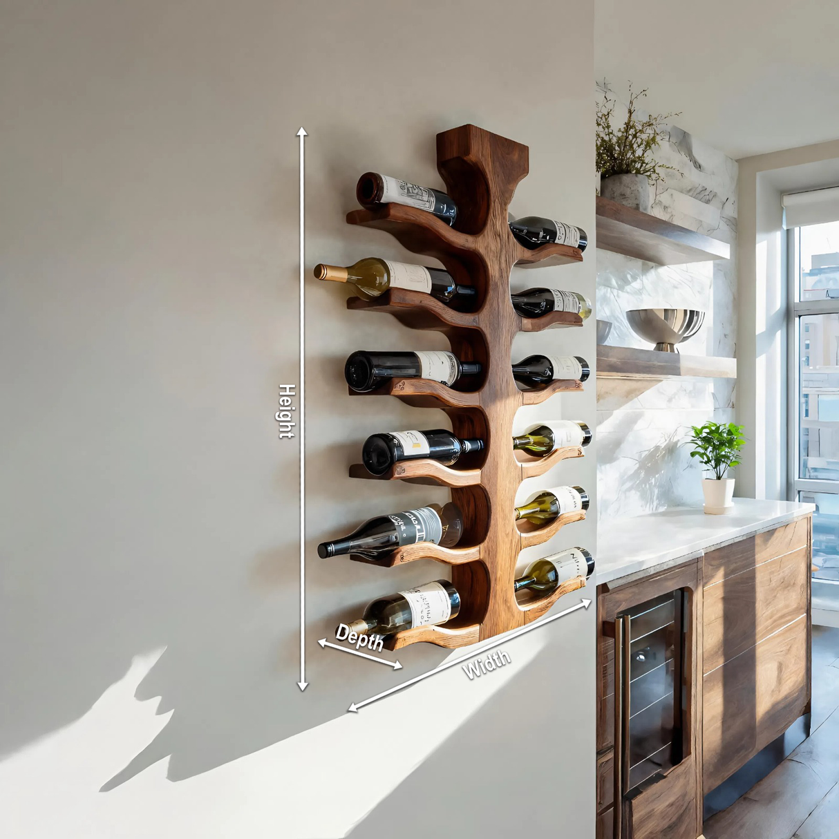 Modern Wall Mounted Wine Rack For Bar Storage Decor