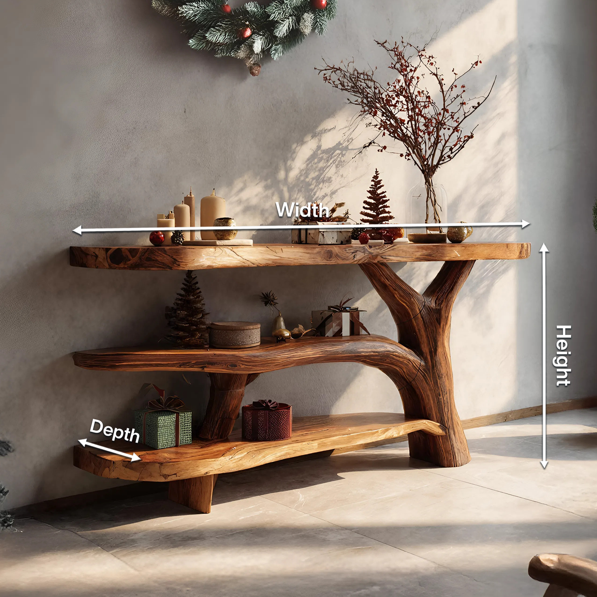 Handcrafted Solid Wood Console Table For Xmas Furniture Entryway Design