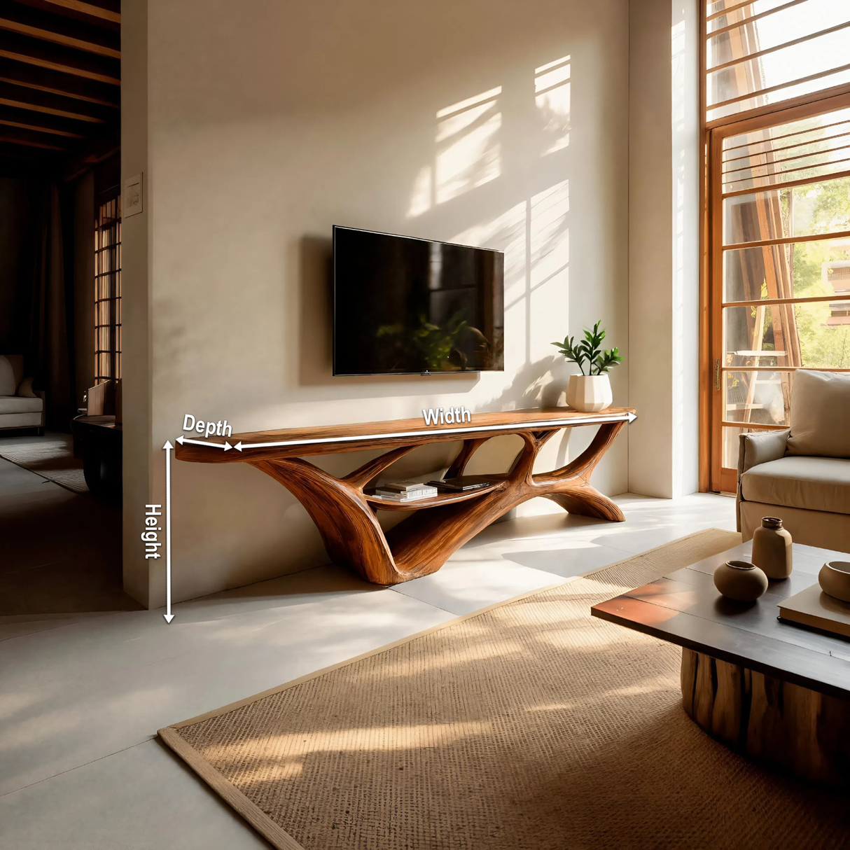 Organic Modern TV Stand For Living Room