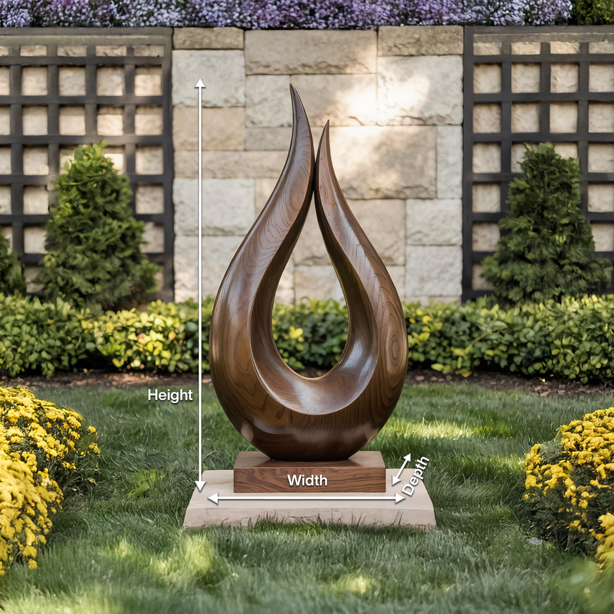 Handcrafted Solid Wood Abstract Decor Sculpture For Contemporary Interiors