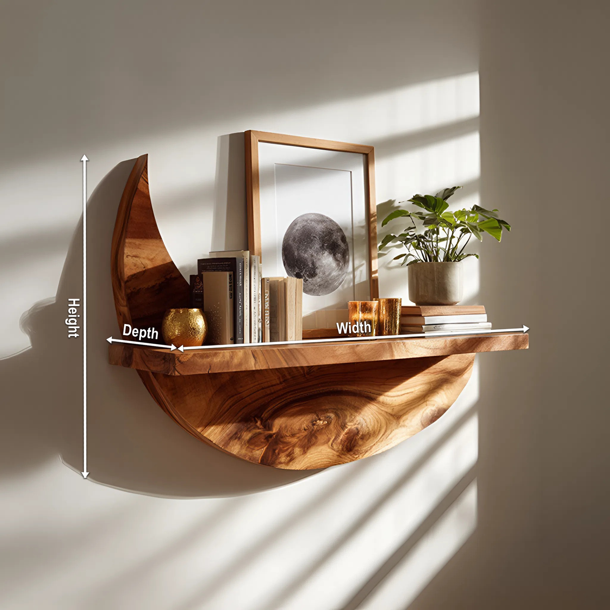 Handcrafted Rustic Wooden Wall Mount Shelf For Entryway Storage