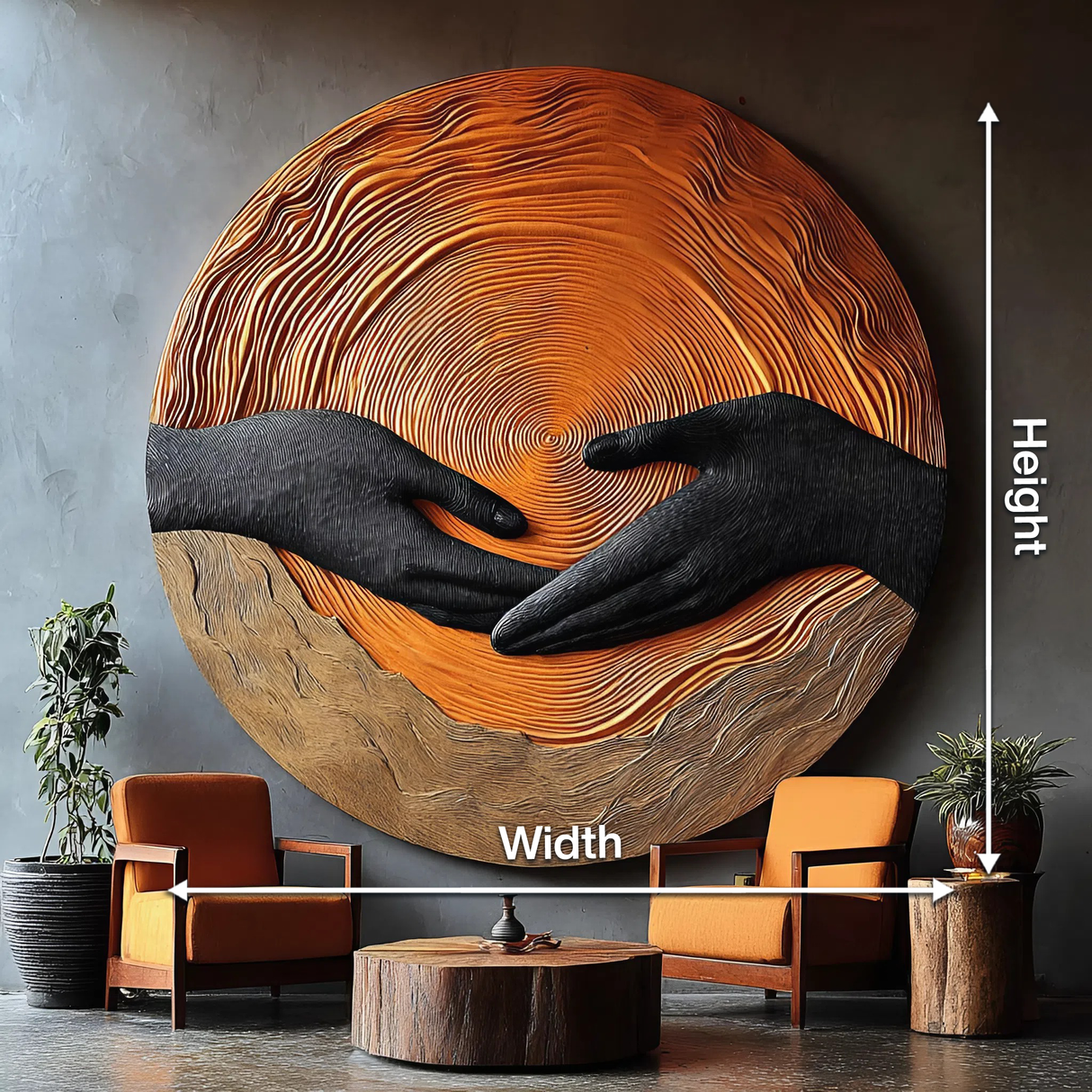 Mid Century Wooden Wall Art Sculpture For Living Room Decor