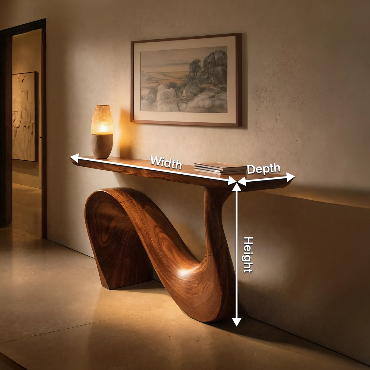 Modern Solid Wood Console Table For Living Room And Entryway Design