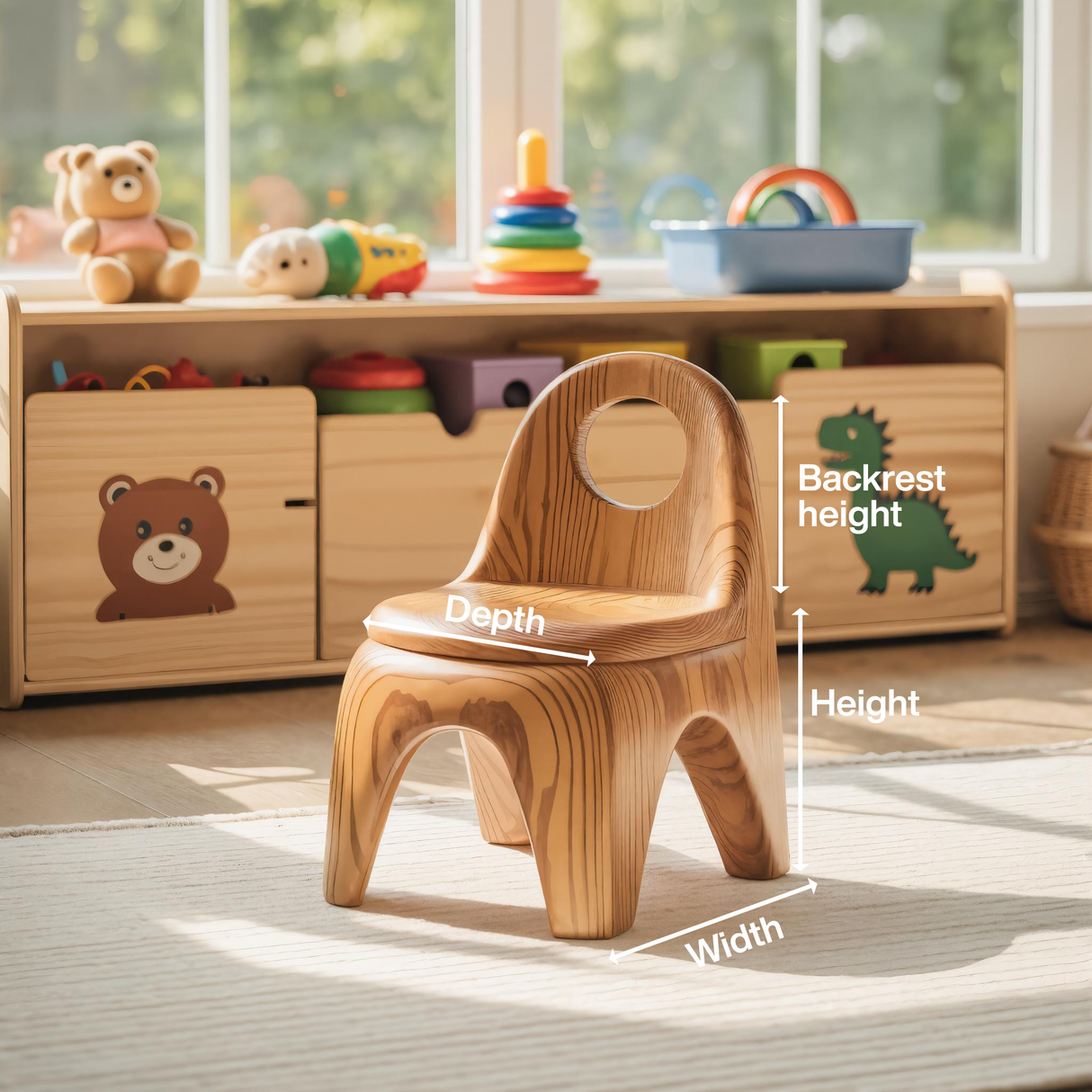 Montessori Toddler Chair Ergonomic Seat Playroom Or Preschool