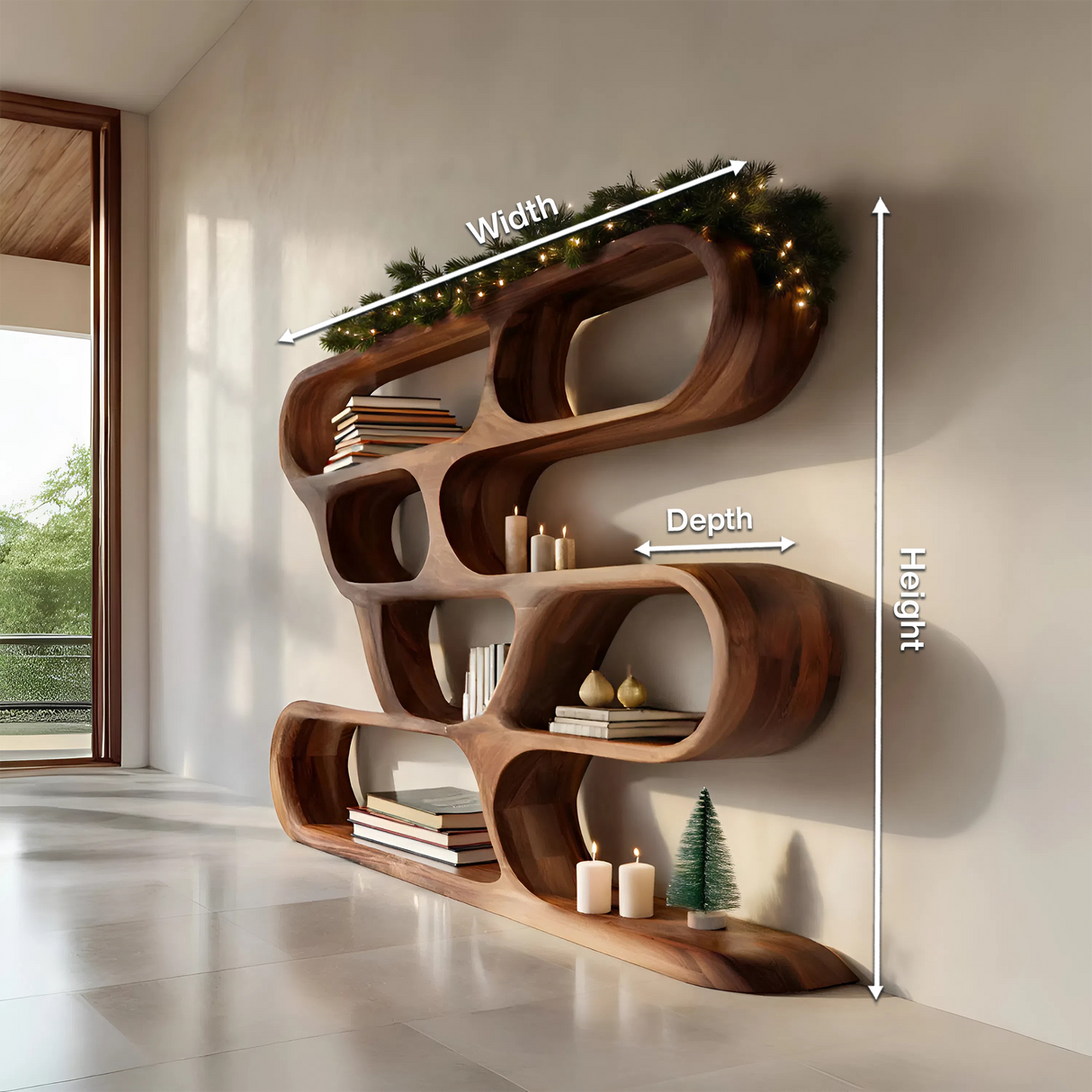 Modern Curved Shelf For Holiday Decoration