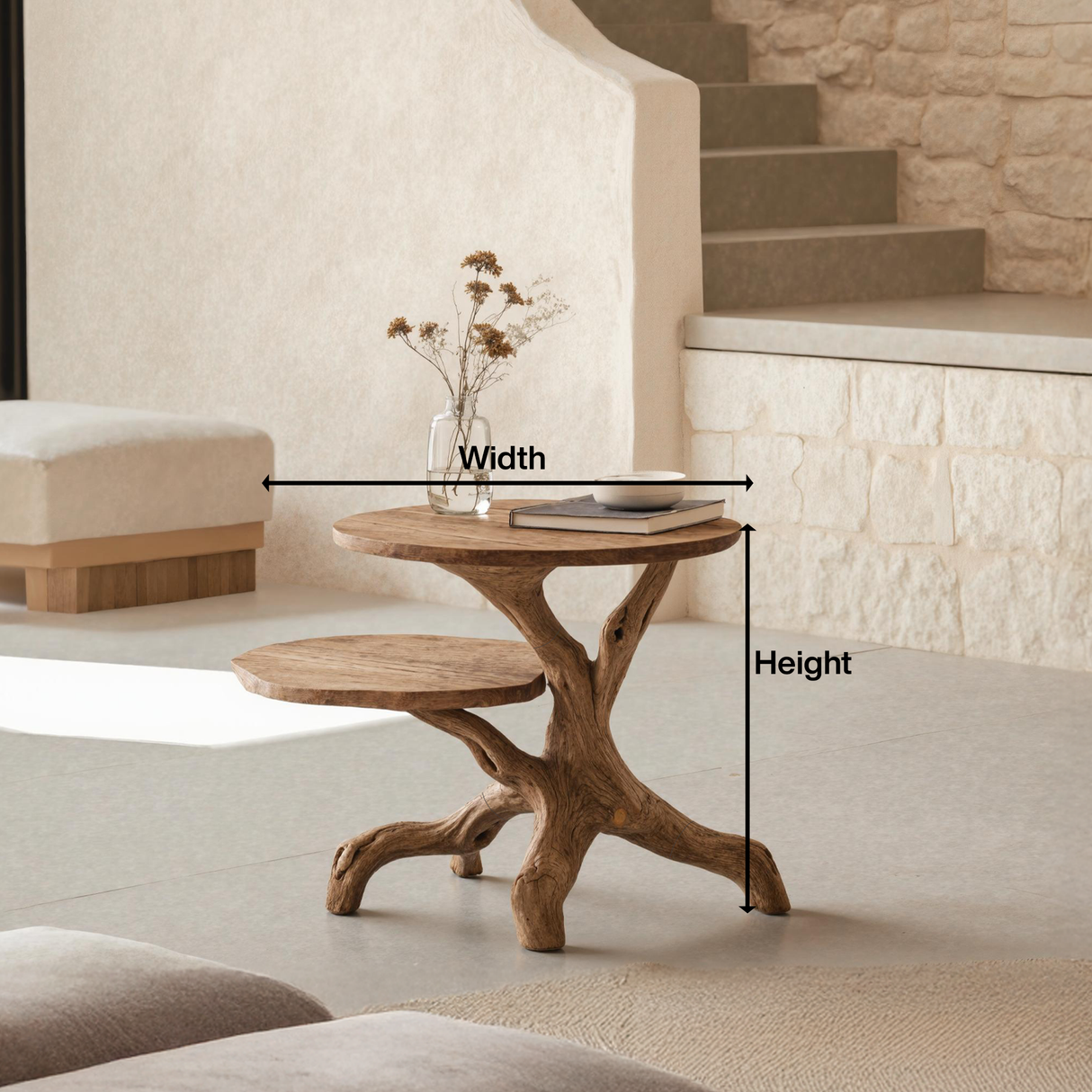 Rustic Round End Table Cozy Living Room Style