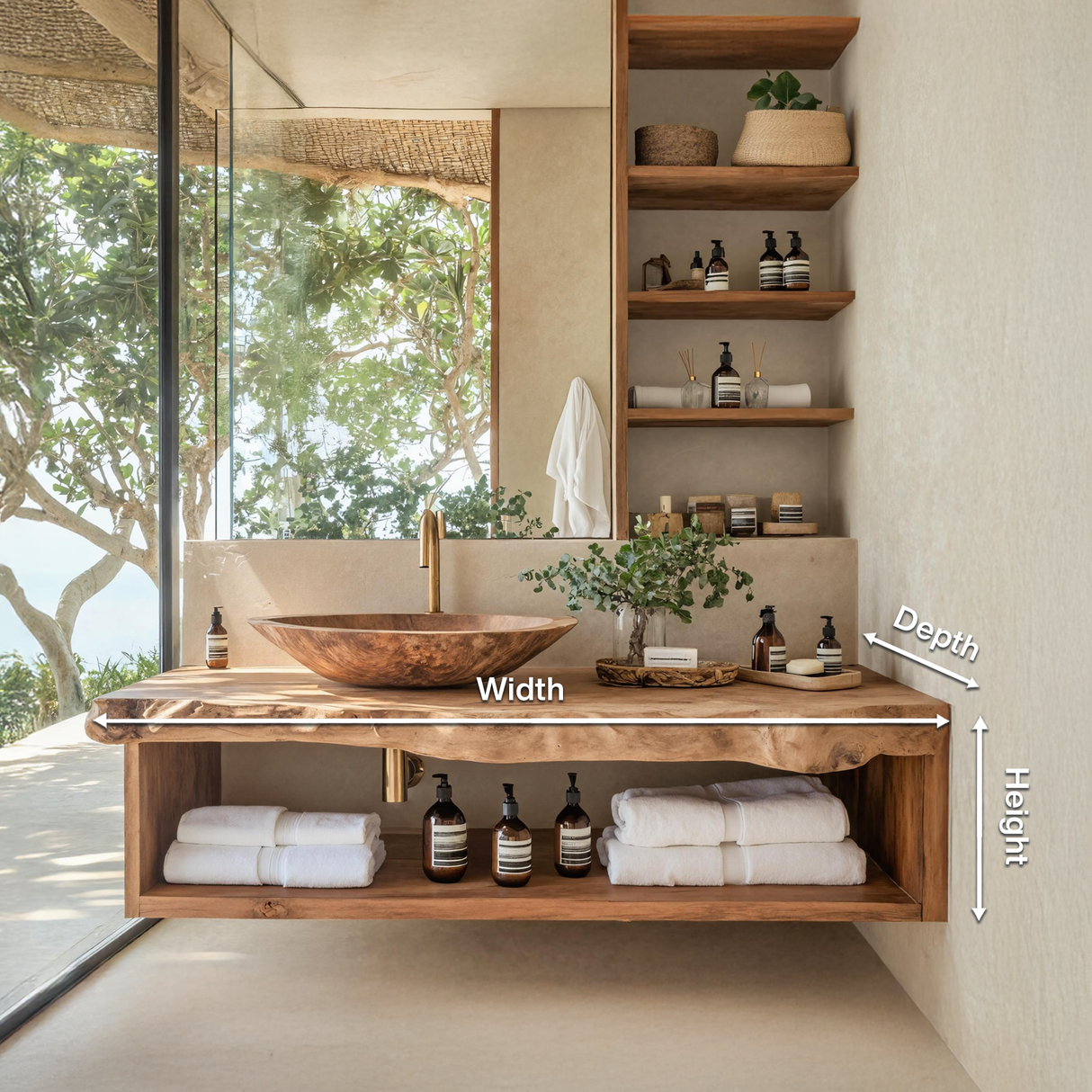 Rustic Solid Wood Vanity For Cozy Bathroom Furniture Decor