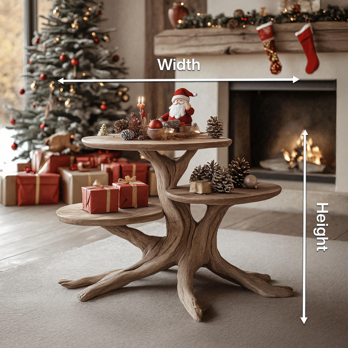 Rustic Solid Wood End Table For Warm Living Room