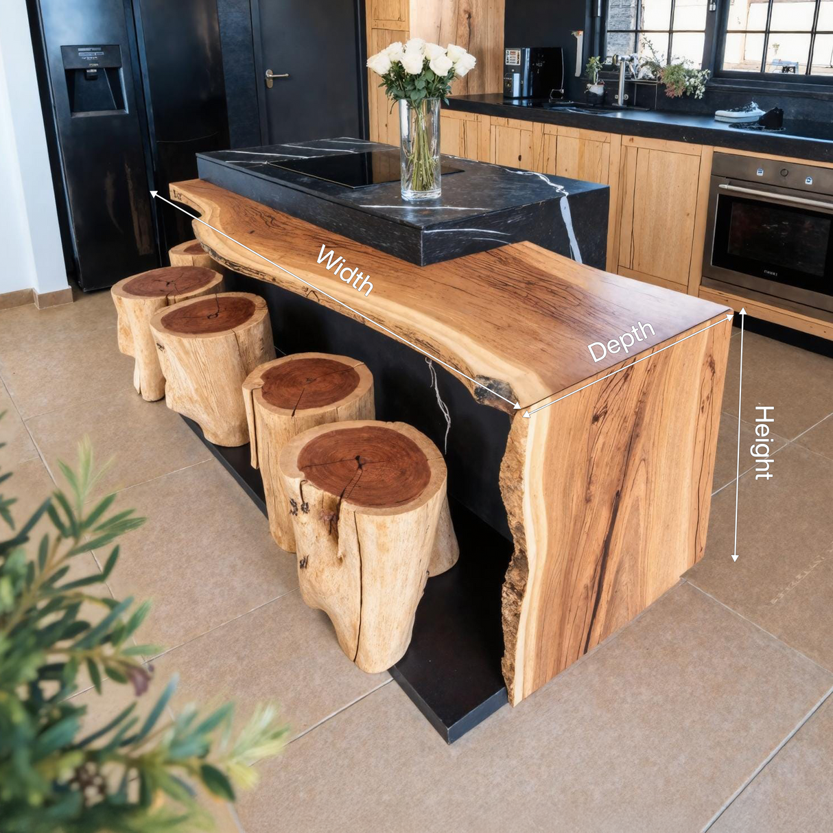 Modern Live Edge Bar Countertop For Kitchen Island