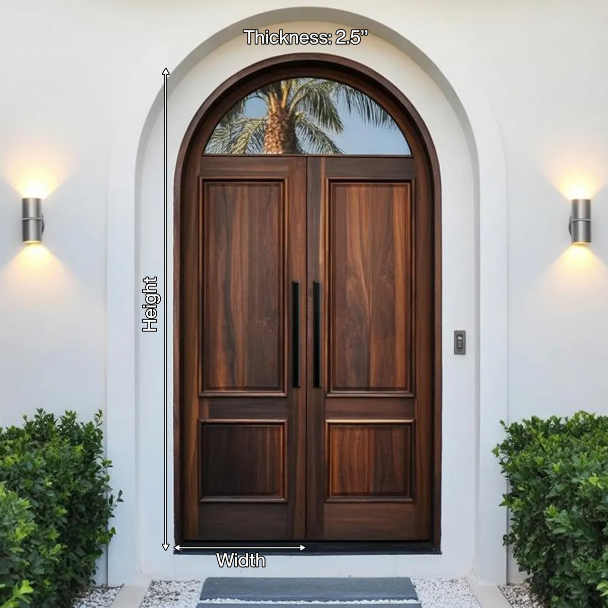 Modern Arched Entry Door For Minimalist Contemporary Home