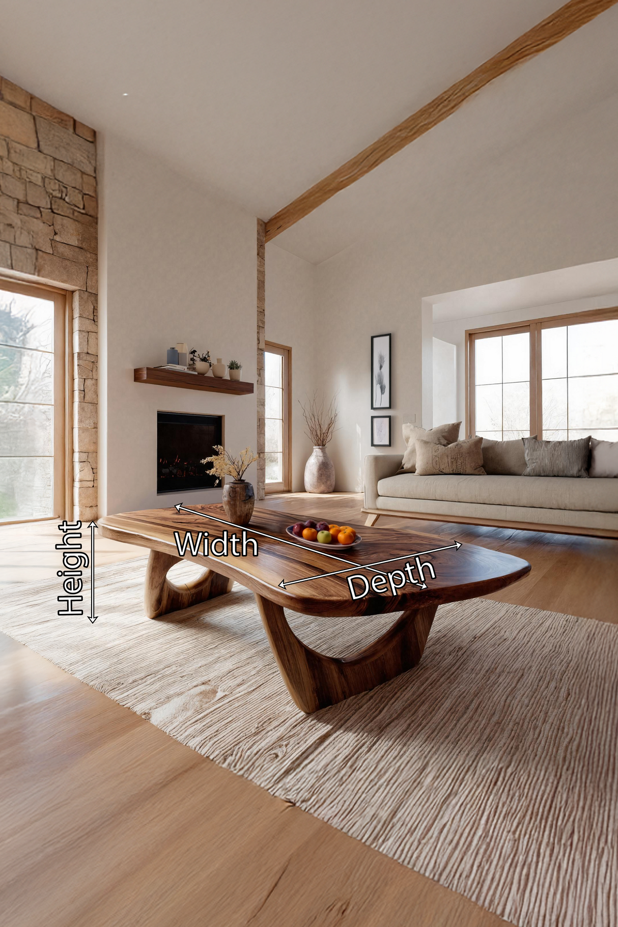 Rustic Solid Wood Coffee Table For Living Room Decor Ideas