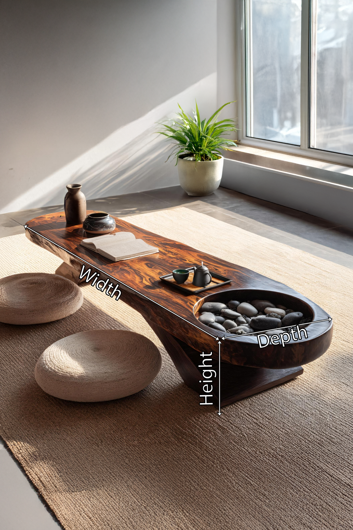Farmhouse Solid Wood Coffee Table For Living Room And Entryway Design
