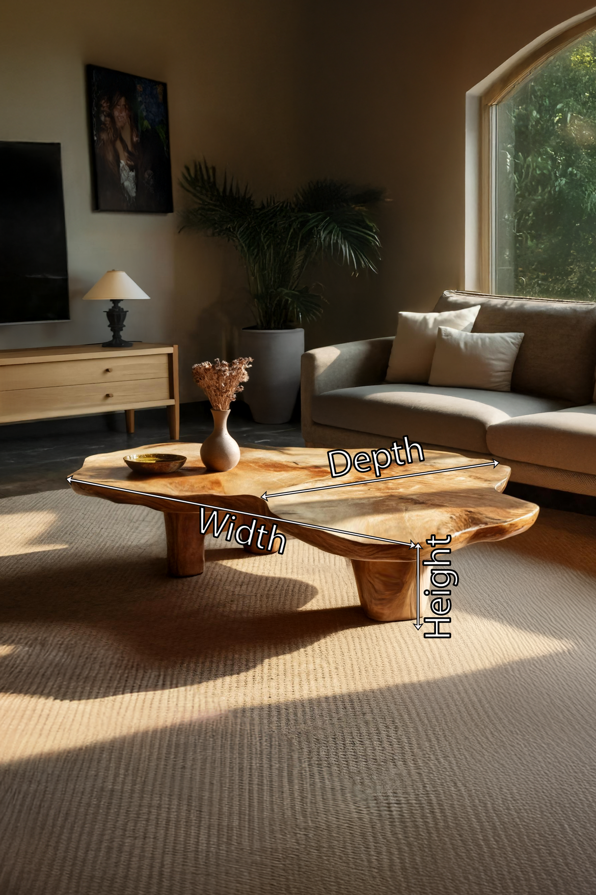 Handcrafted Wooden Live Edge Low Table For Living Room Home Decor
