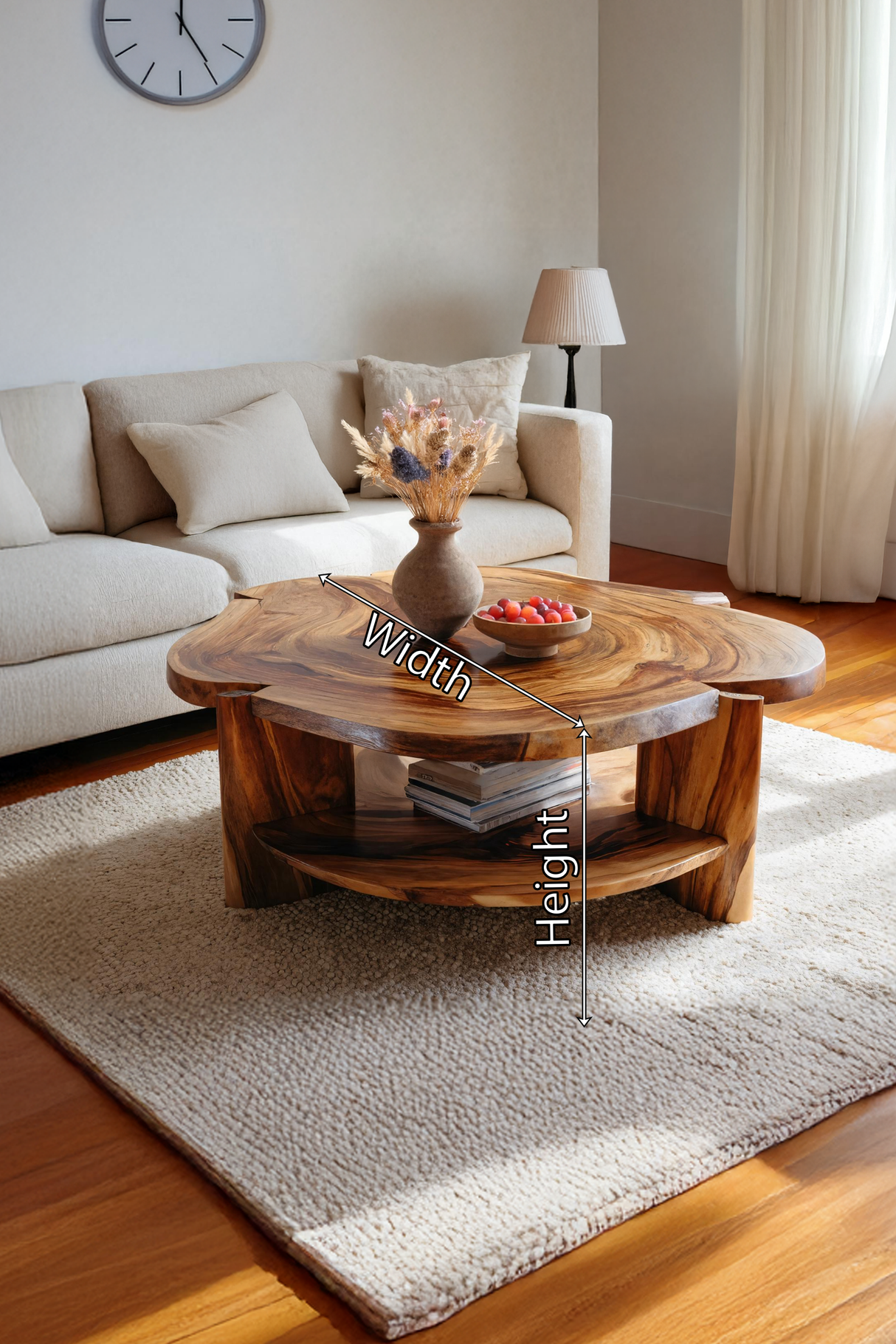 Farmhouse Handcrafted Solid Wood Coffee Table For Living Room Decor