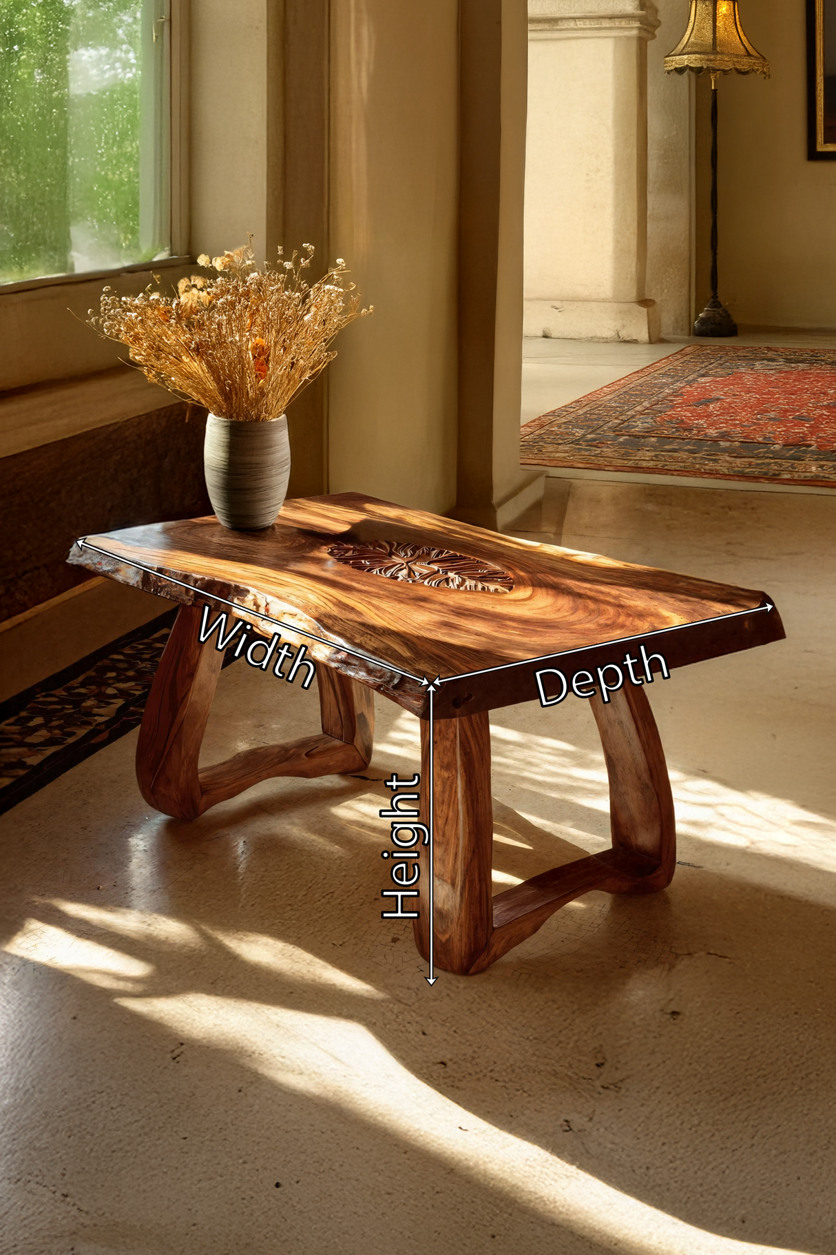Farmhouse Handcrafted Live Edge Coffee Table For Furniture Decor