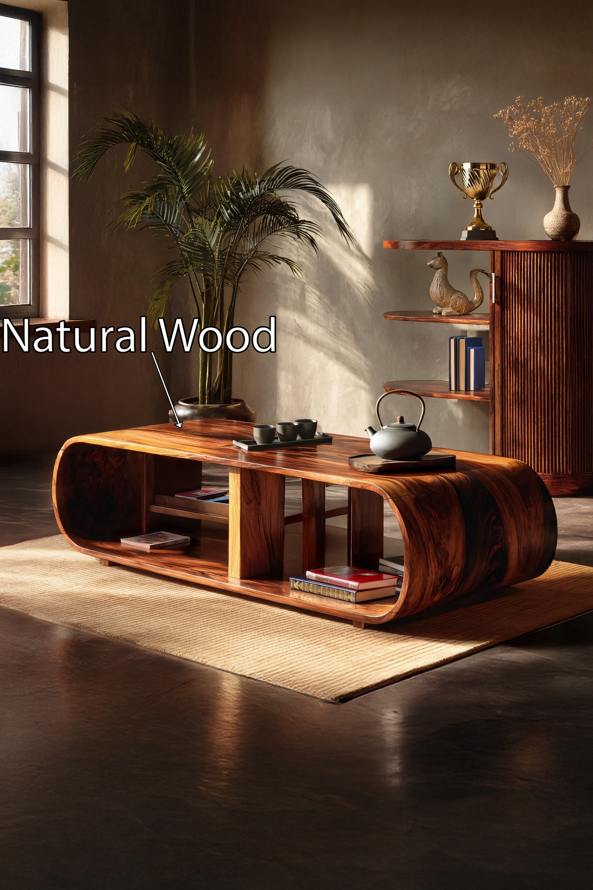 Farmhouse Wooden Live Edge Low Table For Entryway Design And Decor