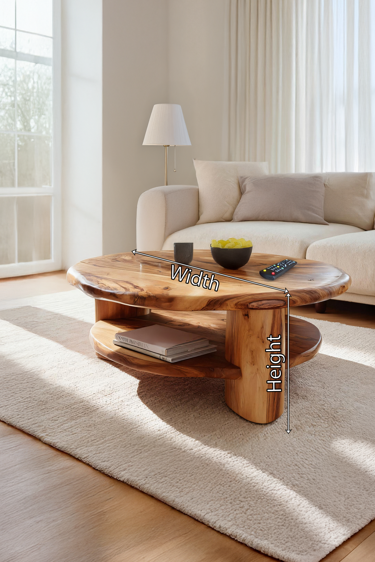 Mid Century Live Edge Low Table For Living Room Furniture Design