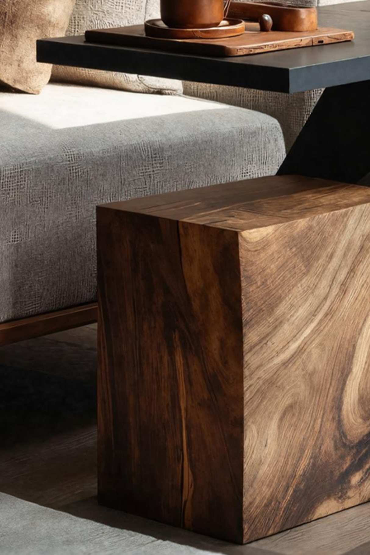 Mid Century Wooden Side Table For Living Room Accent Decor