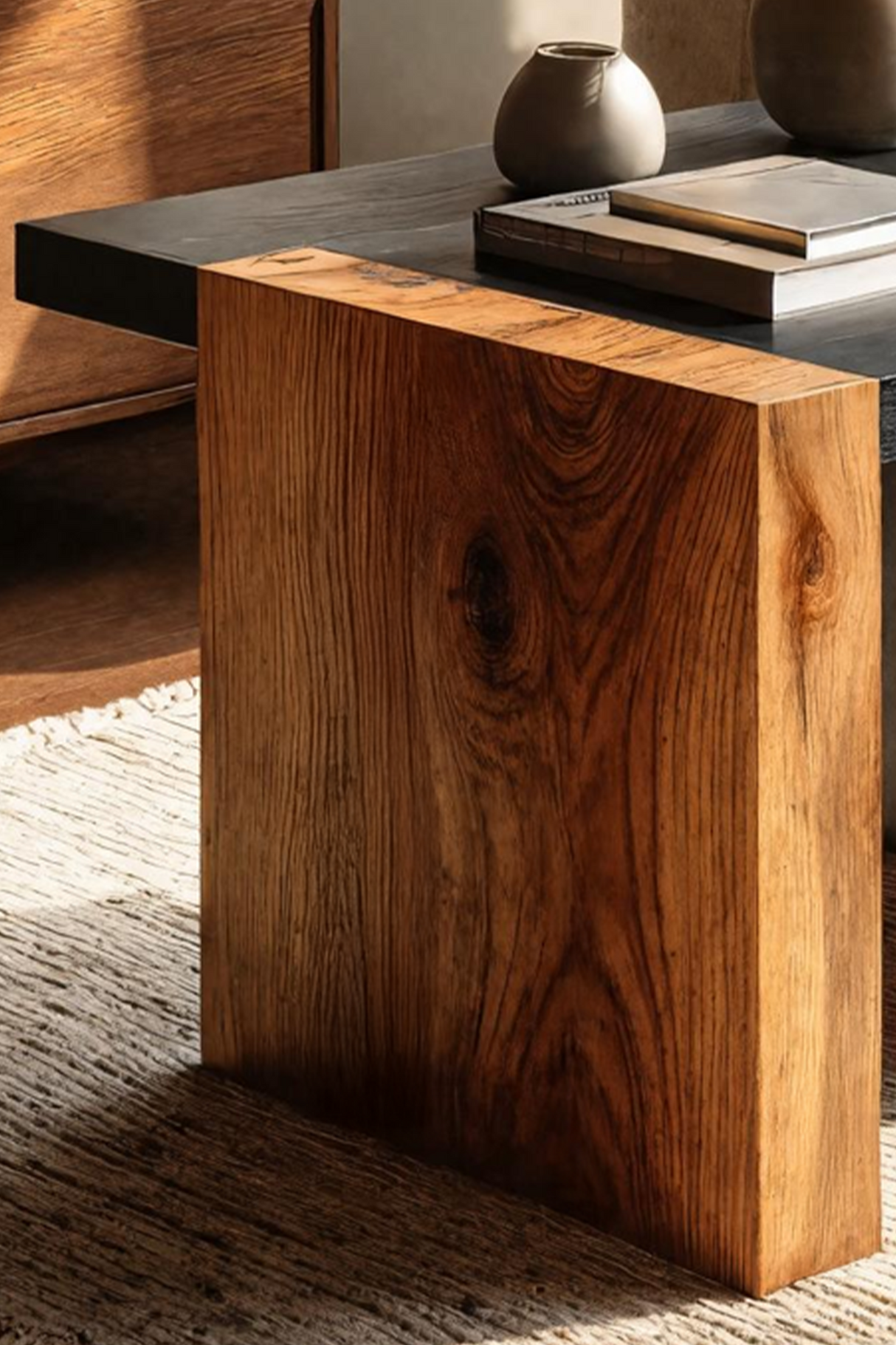 Handcrafted Live Edge Side Table For Rustic Cabin Decor