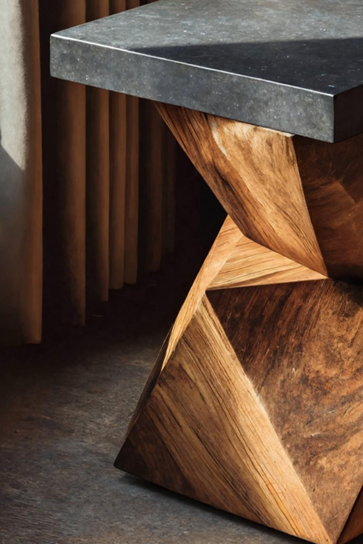 Farmhouse Solid Wood End Table For Cottage Living Room