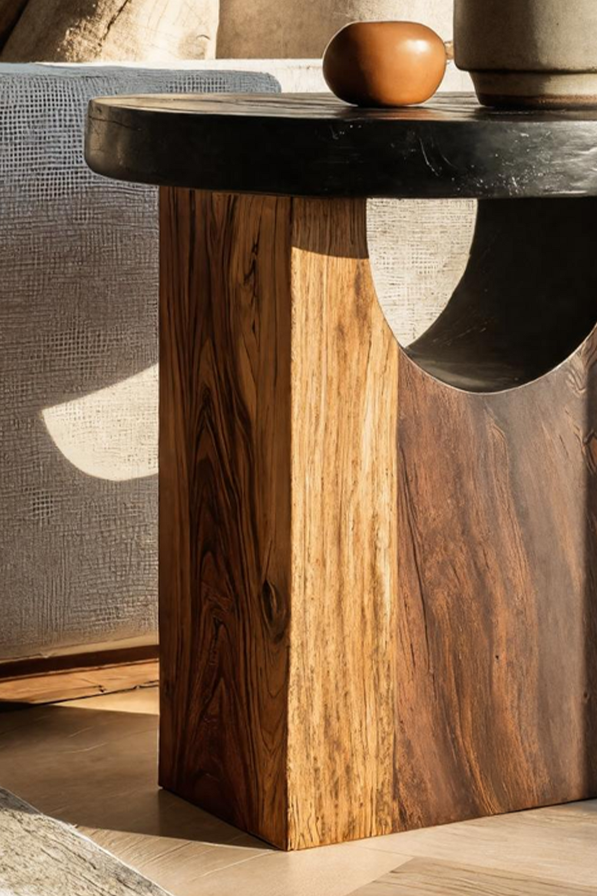 Farmhouse Solid Wood End Table For Barn Style Interiors