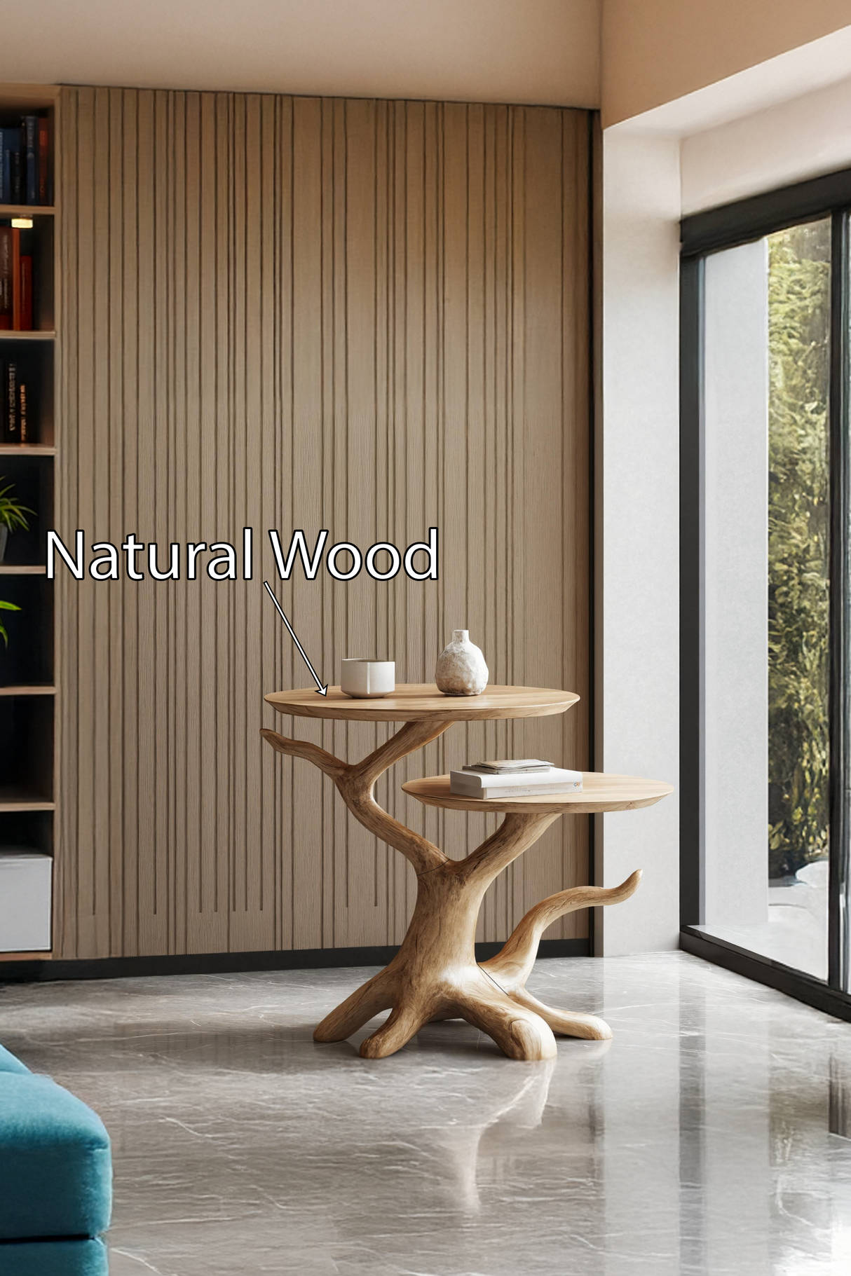 Farmhouse Solid Wood End Table For Living Room Decor And Storage