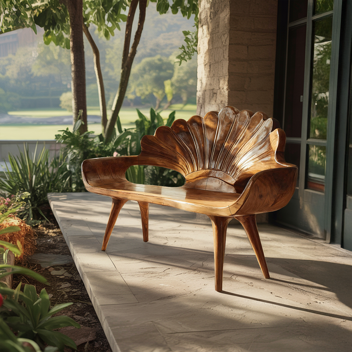 Natural Live Edge Wood Bench For Entryway Seating Area