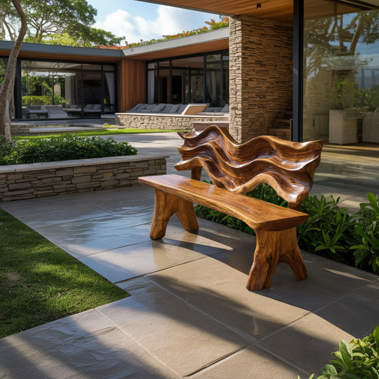 Rustic Live Edge Bench For Entryway Accent Seating