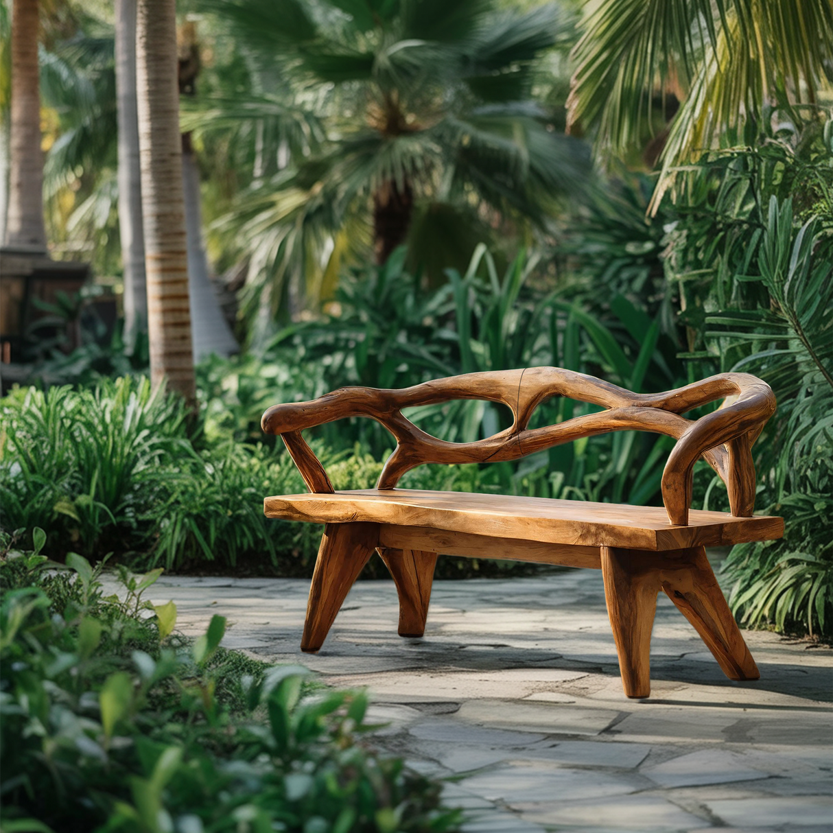 Natural Solid Wood Entryway Bench For Hallway Interior