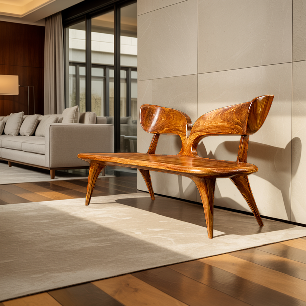 Natural Live Edge Wood Bench For Entryway Seating Area